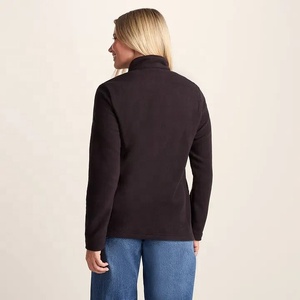 Veste polaire noire pour femme, fermeture éclair intégrale, vêtement d'extérieur en polaire pour usage décontracté en extérieur, polaire pour femme - Product Image 6