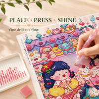 Kit de Peinture Diamant 5D KS Craft pour Petites Filles, Motif Poupée Rose de Dessin Animé, Scintillant, Bricolage, Décoration Maison