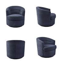 Fauteuils pivotants CARLFORD, fauteuils d'appoint en tissu, canapés pivotants pour salon, fauteuils moelleux pour chambre à coucher, chaises de salon orange