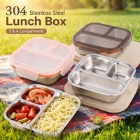 Aohea - Boîte à lunch pour enfants mignonne et très vendue, ensemble de contenants portables pour aliments scolaires avec couvercle en PP