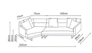 Canapé en tissu nordique, combinaison moderne minimaliste créative, salon complet, petit appartement, canapé d'angle - Product Image 6