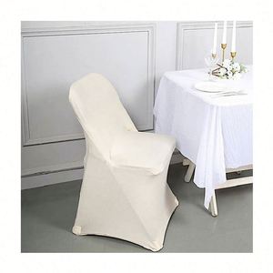 Funda de Silla Ajustable, Decorativa, Elástica, de Spandex, para Fiestas, Eventos, Banquetes, Bodas, Blanca, Lisa - Product Image 1