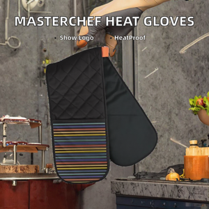 Guantes de Horno de Algodón de Doble Capa <span class=keywords><strong>MasterChef</strong></span> con Asa para Colgar, Resistentes al Calor, Lavables a Máquina, con el Logotipo Oficial del Programa, Talla Única - Product Image 2