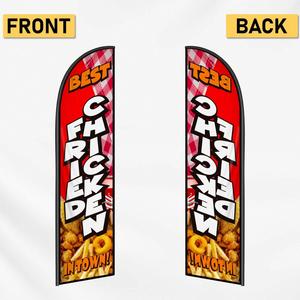2.5*11.5 FT FRIED CHICKEN BEST High Quality Custom Feather <b>Flags</b> Beach <b>Flag</b> for Beach Party and Advertising Promotions - Product Image 4