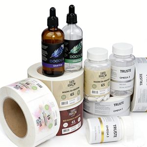 Étiquettes personnalisées <span class=keywords><strong>en</strong></span> PP <span class=keywords><strong>blanc</strong></span> imperméables pour produits de santé, autocollants adhésifs personnalisés pour bouteilles de compléments alimentaires <span class=keywords><strong>en</strong></span> rouleaux - Product Image 5