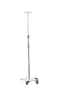 Stands Infus Stainless Steel untuk Rumah Sakit dengan 4 Pengait Tiang Infus - Product Image 2