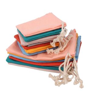 Panda Sew - Pochette à cordon en toile beige de 8*10 cm - Emballage cadeau - Sacs en coton pour bijoux avec logo imprimé - Product Image 3