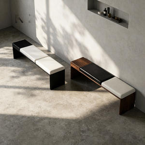 Chinese Style Solid <b>Wood</b> <b>Bench</b> White Black And White Versatile Durable Shoe Changing <b>Bench</b> For Mall Guesthouse Hotel Clothing - Product Image 4