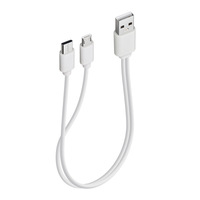 Grosir Dual USB mikro C kabel Splitter Y kabel pengisian cepat 2-in-1 kabel USB untuk 20cm 30cm ponsel Printer 20cm 30cm pengisian