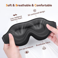 Masque de sommeil en mousse de polyuréthane moulé par injection sur mesure, masque oculaire 3D à pression zéro en mousse à mémoire de forme, cache-yeux lavable pour les voyages