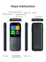 Dispositif de traduction AI T10pro Mini en ligne, 138 langues, traducteur vocal instantané bidirectionnel, écran IPS 2,4 pouces, 5-7 heures d'autonomie