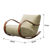 Fauteuil à bascule en chêne de style vintage, design moderne, pour la maison, la chambre à coucher, le salon, canapé de loisirs inspiré des designers