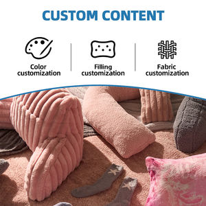 SUREWALHOME Cadeaux pour femmes et hommes, <span class=keywords><strong>coussin</strong></span> de lecture confortable en fausse fourrure côtelée, <span class=keywords><strong>coussin</strong></span> de jeu doux avec poche, oreiller de soutien avec accoudoirs - Product Image 6