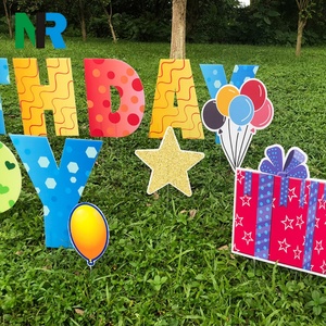 Welcome Home Alphabet Corrugated <b>Plastic</b> Happy Birthday <b>Letter</b> Yard Card Sign UV Resistant Eco-friendly High Impact Custom Color - Product Image 2
