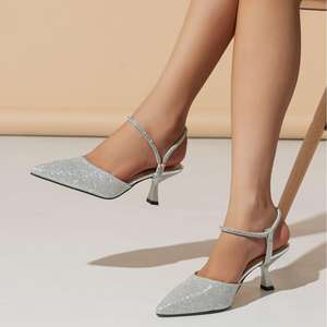 Xuanhui 2025 nuovo Design punta punta Sexy con paillettes luccicante <span class=keywords><strong>argento</strong></span> lucido scarpe Pump <span class=keywords><strong>tacchi</strong></span> alti da donna - Product Image 6
