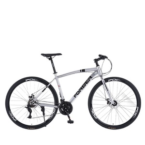 Vélo de route hybride FOREVER 700C en acier à haute teneur en carbone, cadre plat, multi-vitesses, léger, pour la ville et la course, pneus fins antidérapants - Product Image 1