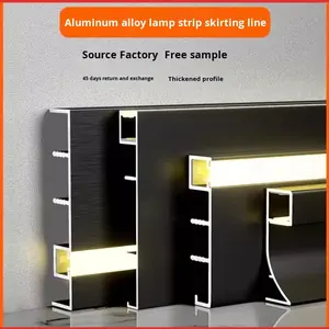 Profilé décoratif <span class=keywords><strong>en</strong></span> aluminium, moulure de protection murale, coin flexible, plinthe, ligne de plinthe <span class=keywords><strong>en</strong></span> aluminium noir - Product Image 2