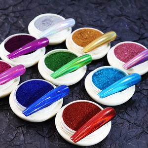 Poudre à ongles holographique <span class=keywords><strong>effet</strong></span> sirène, pigment chromé miroir métallique 50g, fabriqué en Chine, pour nail art aquarelle - Product Image 2