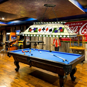 Lámpara Colgante LED Rectangular Estilo Tiffany de 48'' para Mesa de Billar, 6 Luces, Control Táctil, 110V-240V, Vidrio Teñido, 2 Años de Garantía - Product Image 1