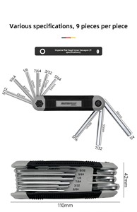 Chiave chiave esagonale pieghevole 9-in-1 di grado industriale Set <span class=keywords><strong>cacciavite</strong></span> <span class=keywords><strong>a</strong></span> <span class=keywords><strong>brugola</strong></span> Torx metrico per biciclette e riparazioni <span class=keywords><strong>a</strong></span> casa - Product Image 2