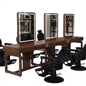 <b>Mirror</b> <b>Table</b> Barber Shop Hair Salon Special <b>Mirror</b> Perm and Dyeing Cabinet Integrated with Light Double-sided <b>Mirror</b> <b>Table</b> - Product Image 1