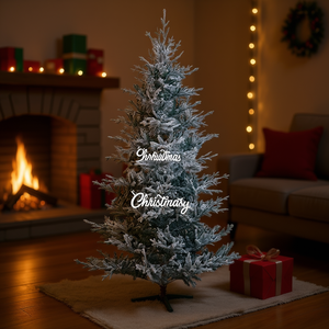 Árbol de Navidad Artificial Realista con Ramas Nevadas para Decoración Festiva de Interiores, Material Plástico, Base de Pie, Sin Li - Product Image 2