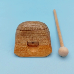 Wholesale Solid Wood Single Tone Wood <b>Block</b> With Mallet Orff Percussion Instrument Kids <b>Wooden</b> Temple <b>Block</b> Rhythm Musical - Product Image 3