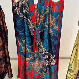 Abito Lungo in Seta Multicolore, Set Due Pezzi Oversize, Vestito Estivo Casual per Donne Adulte - Product Image 1