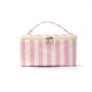 Uionen Custom Striped Glossy <b>Makeup</b> <b>Bag</b> <b>Large</b> Capacity Handheld Cosmetic Pouch Waterproof PVC Travel Toiletry Storage <b>Bag</b> - Product Image 4