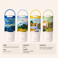Mug isotherme sous vide en acier inoxydable 316 avec revêtement céramique, 750 ml, avec poignée et paille, personnalisable avec logo