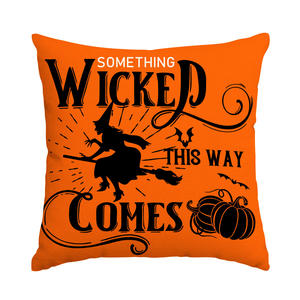 Funda de Cojín Cuadrada Sencilla con Estampado de Bruja Fantasma <span class=keywords><strong>Almohada</strong></span> Decorativa <span class=keywords><strong>PARA</strong></span> EL Hogar de Halloween <span class=keywords><strong>para</strong></span> Sala de Estar y Sofá Uso Transfronterizo - Product Image 1