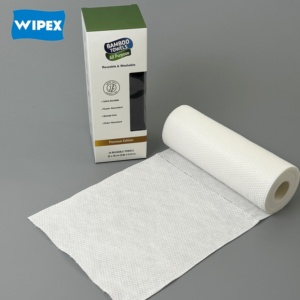 Rollo de Paños Reutilizables WIPEX, Tela No Tejida Spunlace, Paños Multiusos, Absorbentes de Aceite, Paño de Limpieza de Bambú Orgánico para Cocina - Product Image 1