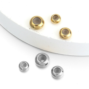 Stainless Steel Rubber Ring Positioning <b>Beads</b> Round Spacer <b>For</b> <b>Bracelet</b> Making Jewelry Accessories 8mm 10mm 12mm - Product Image 1