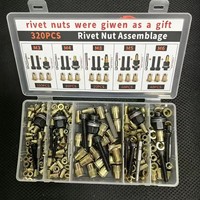 Kit de 310 écrous à riveter avec outil manuel, jeu d'écrous à insertion M3-M8 pour réparation automobile