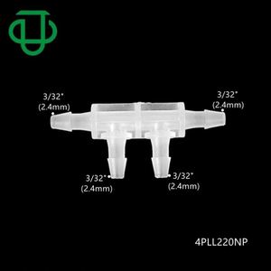 JU 1,6/2,4/3,2mm cuatro puertos doble codo doble T 4 vías accesorios de tubo de plástico PP manguera conector de lengüeta - Product Image 3