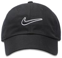 Casquette Swoosh non structurée noire réglable 6 panneaux en sergé décontracté 100 % coton unisexe pour adultes toutes saisons
