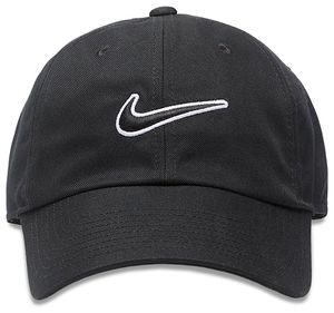 หมวกคลับ Unstructured Swoosh สีดำ ปรับขนาดได้ 6 แผง ผ้าทวิลคอตตอนลำลอง สำหรับผู้ใหญ่ทั่วไป 男女兼用 - Product Image 1