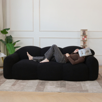Sofá Cama de 3 Plazas de Estilo Nórdico Moderno Voxhome, Sofá Perezoso para Sala de Estar, Dormitorio, Muebles, Sofá Negro Nube, Juego de Sofás, Gran Venta
