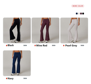 XW-DCK3020-2 New Design Breathable High Waist Side <strong>White</strong> Hip Line Sportswear Custom Fitness <strong>Woman</strong> Clothing Yoga Flared <strong>Leggings</strong> - Product Image 4