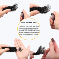 Cheveux humains brésiliens 100 % naturels, mélange Afro Kinky en vrac, couleur naturelle, pour tresses et extensions de dreadlocks Afro Kinky en vrac – Vente en gros