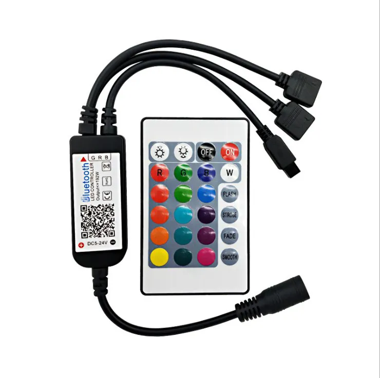 5V 12V 24V 3 channels 24-key infrared rgb smart phone APP led light dimming Remote LED Strip Controller