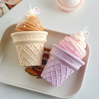 Bougie parfumée en cire de soja en forme de crème glacée créative, souvenirs, cadeaux, fête d'anniversaire, décoration de la maison, bougies aromatiques originales en forme de dessert