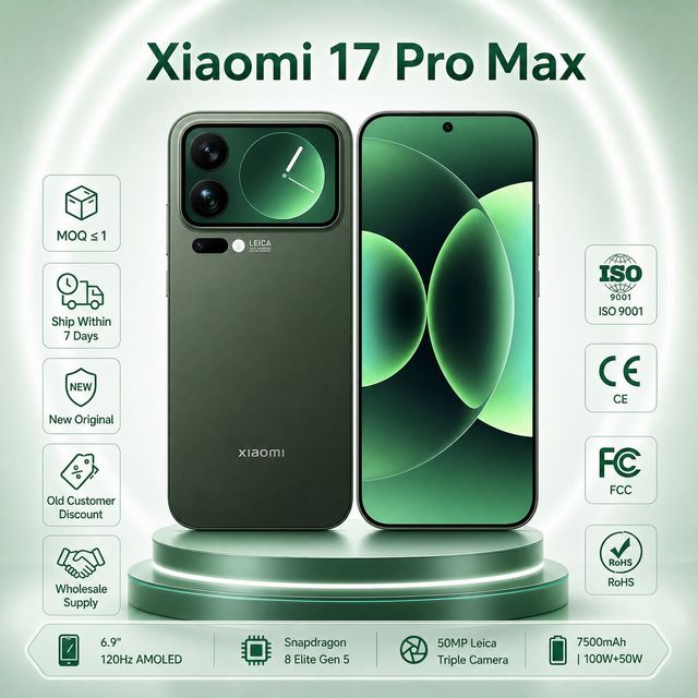 Xiaomi 17 Pro Max Original 5G Smartphone High Definition 6.9-inch+2.9-inch Rear Screen Snapdragon 8 Elite Gen 5M Camera Phone