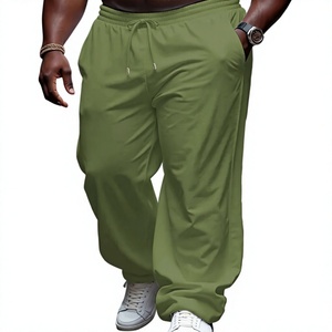 Men's Brown Cotton Sweatpants High-Waisted Fleece Elastic Waist Drawstring Casual Jogger Side Pockets Breathable Winter Wear - Product Image 2