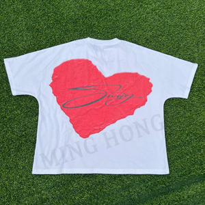 Camiseta personalizada de algodón de alta calidad 300 Gsm con estampado digital y cuello acanalado para hombre - Product Image 4