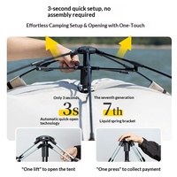 Carpa Impermeable Automática Minimalista de Alta Gama, Carpa de Camping para las Cuatro Estaciones con Varilla de Fibra de Vidrio para Viajes al Aire Libre, Resistente a los Rayos UV