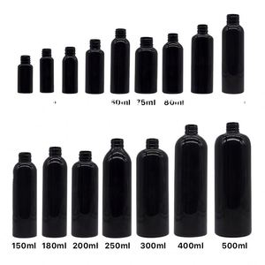 ขวดพลาสติก PET สีดำเปล่าสำหรับแชมพู โลชั่น โทนเนอร์ ขนาด 100 มล./120 มล./250 มล./500 มล. บรรจุภัณฑ์เซรั่มบำรุงผิว แบบหัวปั๊มและหัวสเปรย์ - Product Image 2