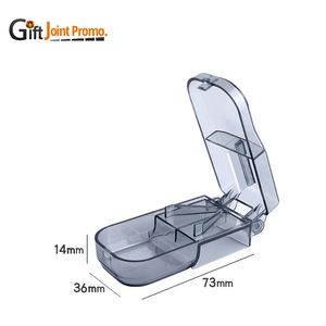 Promotionele Reispil Case 3 Roosters Reispil Opbergdoos Met Logo 3 In 1 Reispillendoos Met Tabletsnijder - Product Image 2