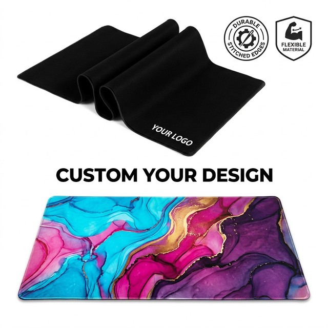 High-quality Custom Mous Pads Manufacturers Imported Natural Rubber Base Black Gaming Mauspad Custom Logo