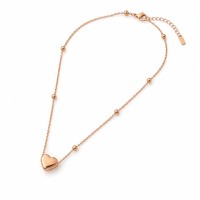 Collier ras du cou tendance JinSpark en acier inoxydable plaqué or 18 carats avec pendentif cœur, bijoux délicats pour femme, idéal pour mariage